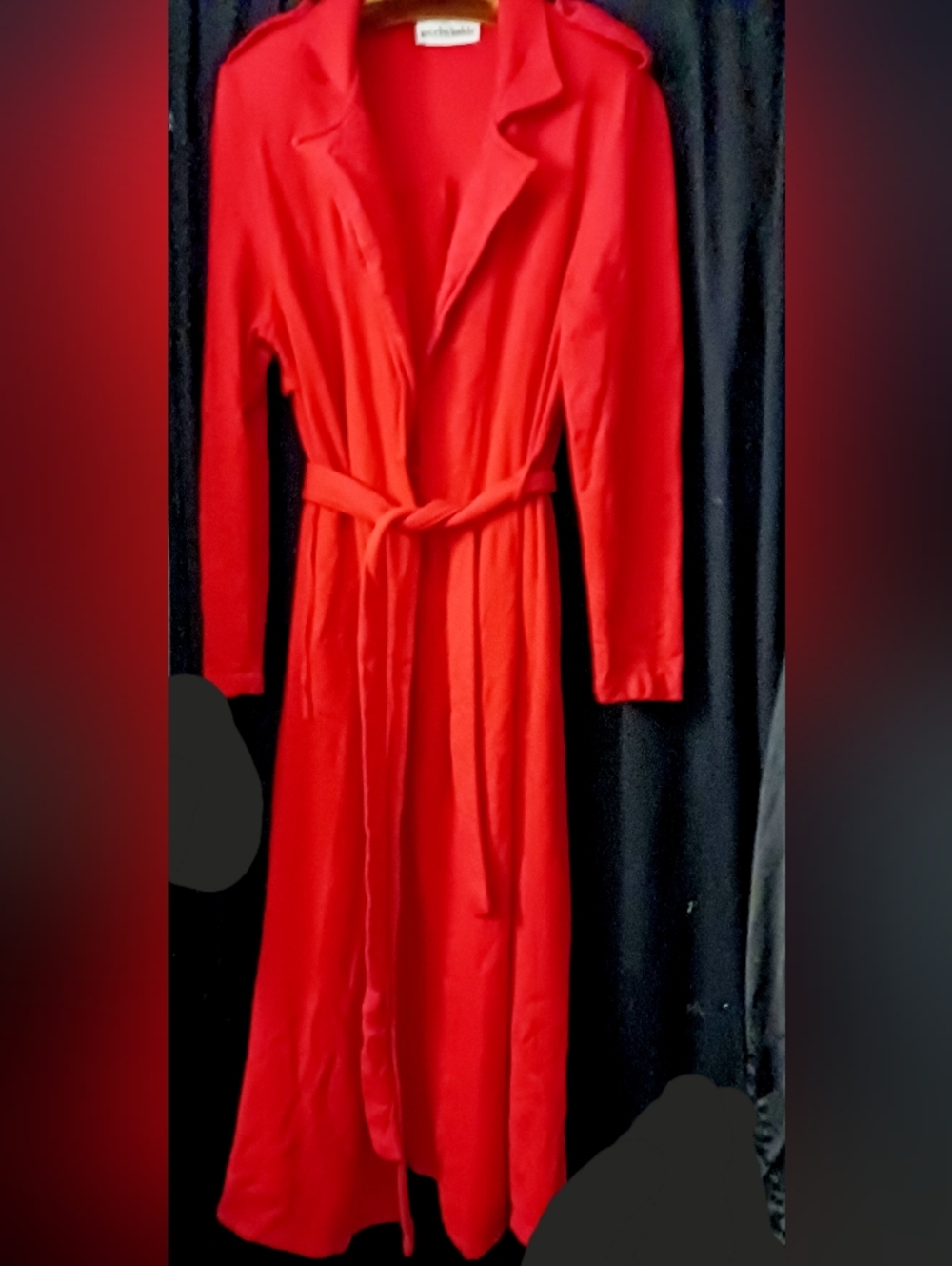 Red Long Tie-Waist Robe